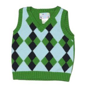Cre8ions Argyle green Sweater Vest 3T